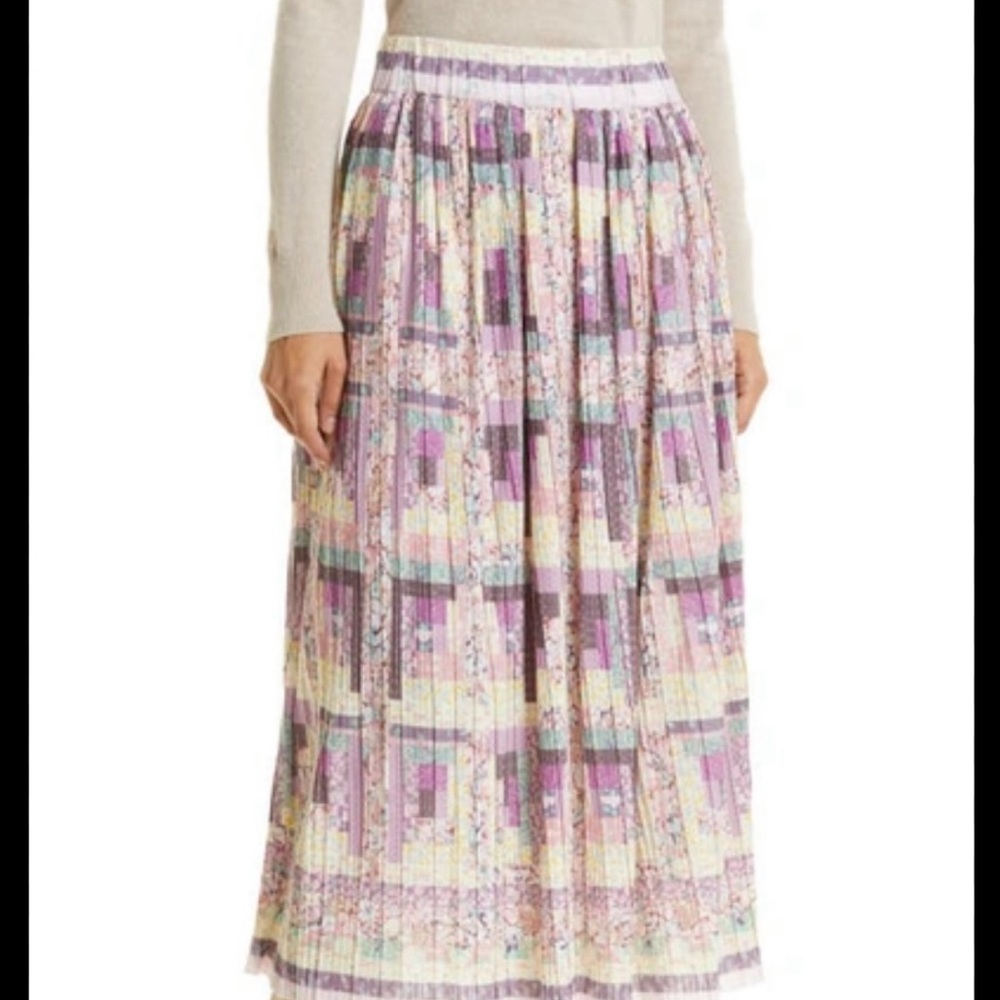 Brand New Never worn. Naya Pleated Floral-print Voile Midi
Skirt